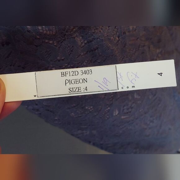 NWT Susana Monaco Lace Mini Dress Sz 4 Pigeon Gray - Picture 11 of 11